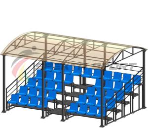 Купить Трибуна для зрителей 5 рядов на 42 места с навесом и перилами в Ейске 