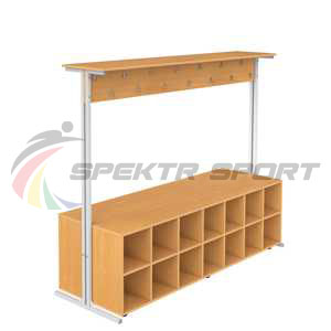 Купить Вешалка напольная двухсторонняя с тумбой для обуви на 28 мест в Ейске 