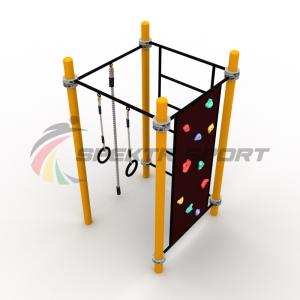 Купить Детский воркаут комплекс с канатом, кольцами, скалодромом и шведской стенкой в Ейске 