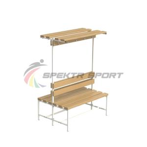 Купить Скамейка с вешалкой и полкой для раздевалок двухсторонняя (разборная) 1200 мм в Ейске 
