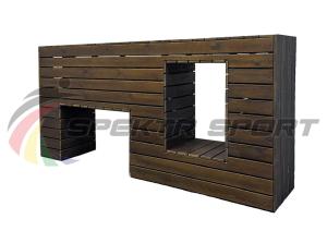 Купить Элемент полосы препятствий Стенка с двумя проломами (брус) в Ейске 