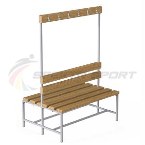 Купить Скамейка с вешалкой для раздевалок двухсторонняя (разборная) 1200 мм в Ейске 
