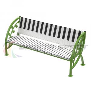 Купить Скамья уличная Клавиши с веточкой 2000*900*630 мм, каркас металл в Ейске 