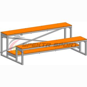 Купить Трибуна мобильная 2 ряда сиденья из фанеры в Ейске 
