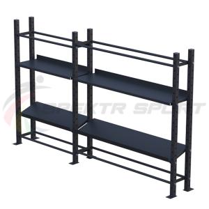 Купить Модульный стеллаж для гантелей, гирь и медболов 3180х430х1950 (2 секции) в Ейске 