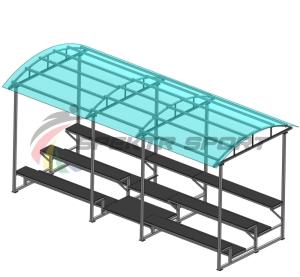 Купить Трибуна для зрителей 3 ряда на 26 мест с навесом (лавки - фанера) в Ейске 