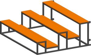 Купить Трибуна мобильная 3 ряда сиденья из фанеры на 15 мест в Ейске 